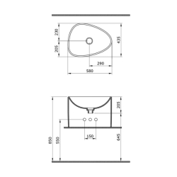 Bocchi Etna Tezgah Üstü Monoblok Lavabo Mat Gri 1162-006-0125 - 3