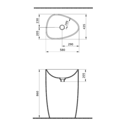 Bocchi Etna Yerden Monoblok Lavabo Batarya Banklı, 58cm, Mat Siyah 1337-004-0126 - 2