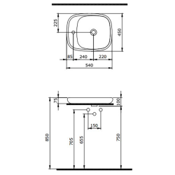 Bocchi Fenice 54 cm Çanak Lavabo Mat Beton - 2