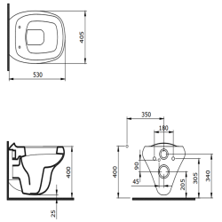 Bocchi Fenice Asma Klozet 53 cm Mat Beton - 2