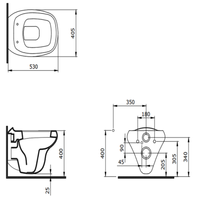 Bocchi Fenice Asma Klozet 53 cm Mat Beton - 2