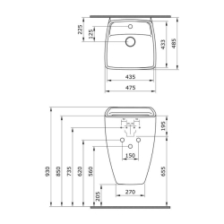 Bocchi Firenze Asma Monoblok Lavabo, 48 cm, Mat Yeşil 1082-027-0126 - 3