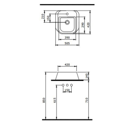 Bocchi Firenze Çanak Lavabo 50 cm Mat Beton - 2