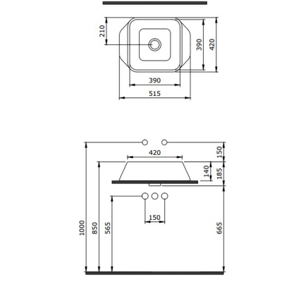 Bocchi Firenze Çanak Lavabo Mat Beton - 2