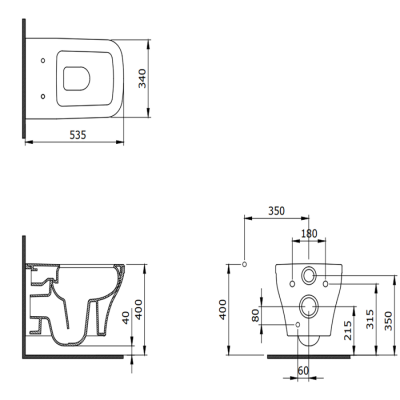 Bocchi Firenze Rimless Asma Klozet, Mat Beton - 2
