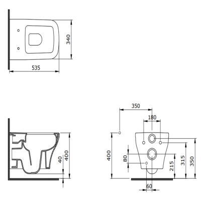 Bocchi Firenze Rimless Asma Klozet, P.Burgonya Bordosu - 2