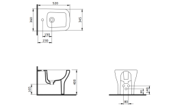 Bocchi Firenze Yerden Bide 52 cm, Mat Buz Mavisi - 2