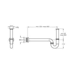 Bocchi Lavabo Sifonu U Tipi Krom 6180 0001 - BOCCHI
