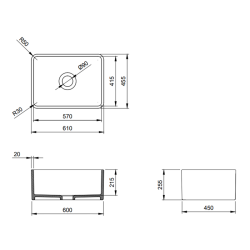 Bocchi Lavello 61 cm Dekorlu Mutfak Eviyesi Mat Gri - 2