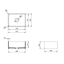 Bocchi Lavello 61 cm Dekorlu Mutfak Eviyesi Mat Siyah - 2