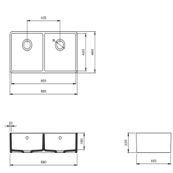 Bocchi Lavello 90 cm Mutfak Eviyesi Mat Gri - 2