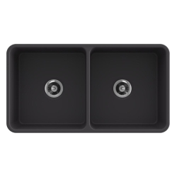 Bocchi Lavello Dekorlu Çift Gözlü Mutfak Eviyesi 85 Cm Mat Antrasit 1094-020-0120 - 2