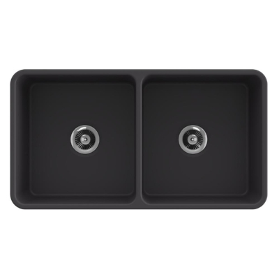 Bocchi Lavello Dekorlu Çift Gözlü Mutfak Eviyesi 85 Cm Mat Antrasit 1094-020-0120 - 2