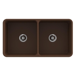 Bocchi Lavello Dekorlu Çift Gözlü Mutfak Eviyesi 85 Cm Mat Kahverengi 1094-025-0120 - 2