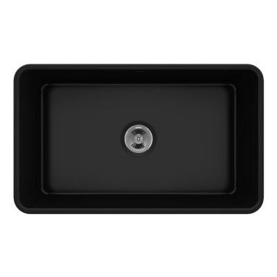 Bocchi Lavello Desenli Seramik Eviye 76 Cm Parlak Siyah 1336-005-0120 - 2