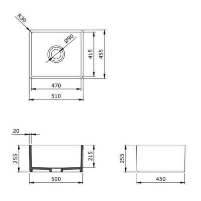 Bocchi Lavello Mutfak Eviyesi 50 cm Mat Kaşmir 1136-011-0120-03 - 2