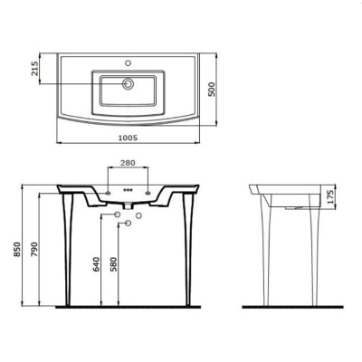 Bocchi Lavita 100 cm Lavabo Bir Armatür Delikli Turuncu 1168-012-0126 - 2