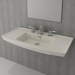 Bocchi Lavita 100 cm Lavabo Üç Armatür Delikli Parlak Bisküvi 1168-014-0127 - BOCCHI