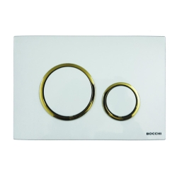 Bocchi Magre Ring Yuvarlak Gömme Rezervuar Kumanda Paneli Beyaz + Altın 8200-0046 - BOCCHI