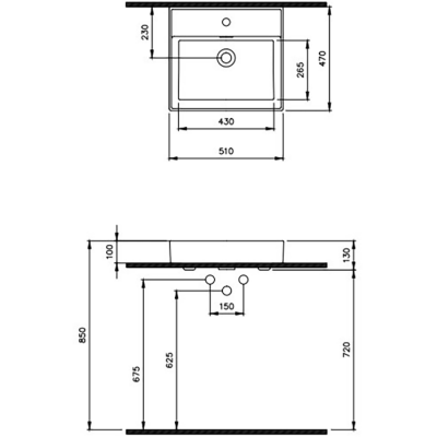 Bocchi Milano 50 cm Lavabo Batarya Delikli Mat Antrasit - 2