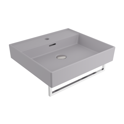 Bocchi Milano 50 cm Lavabo Batarya Delikli Mat Gri - 1