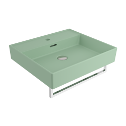 Bocchi Milano 50 cm Lavabo Batarya Delikli Mat Mint Yeşil - BOCCHI