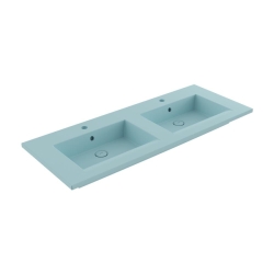 Bocchi Milano Çift Gözlü Lavabo 120 cm Mat Buz Mavi 1111-029-0126 