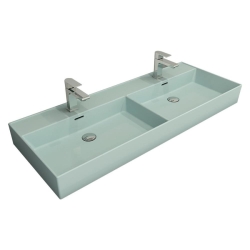 Bocchi Milano Çift Gözlü Lavabo 120 cm Mat Buz Mavi 1393-029-0132 