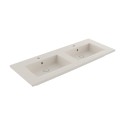 Bocchi Milano Çift Gözlü Lavabo 120 cm Parlak Bisküvi 1111-014-0126 