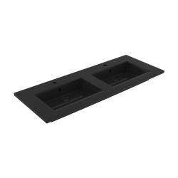 Bocchi Milano Çift Gözlü Lavabo 120 cm Parlak Siyah 1111-005-0126 