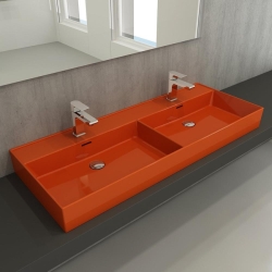 Bocchi Milano Çift Gözlü Lavabo 120 cm Parlak Turuncu 1393-012-0132 - 2