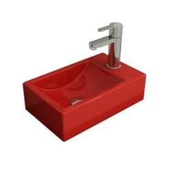 Bocchi Milano Dar Sağ Lavabo 37 Cm Parlak Kırmızı 1419-019-0126 