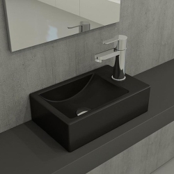 Bocchi Milano Dar Sağ Lavabo Mat Siyah 1419-004-0126 - 2