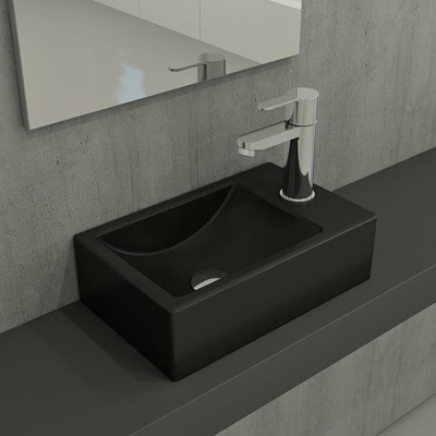 Bocchi Milano Dar Sağ Lavabo Mat Siyah 1419-004-0126 - 2