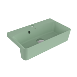 Bocchi Milano Dar Yarım Tezgah Lavabo 50x30 cm Mat Mint Yeşil - 1