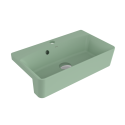 Bocchi Milano Dar Yarım Tezgah Lavabo 50x30 cm Mat Mint Yeşil - BOCCHI