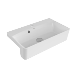 Bocchi Milano Dar Yarım Tezgah Lavabo 50x30 cm Parlak Beyaz - 1