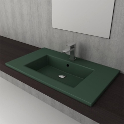 Bocchi Milano Etajerli Lavabo 100 cm Mat Yeşil 1105-027-0126 