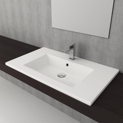 Bocchi Milano Etajerli Lavabo 100 cm Parlak Beyaz 1105-001-0126 - 2