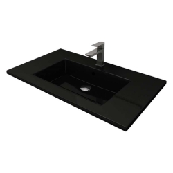 Bocchi Milano Etajerli Lavabo, 100 cm, Parlak Siyah 1105-005-0126 