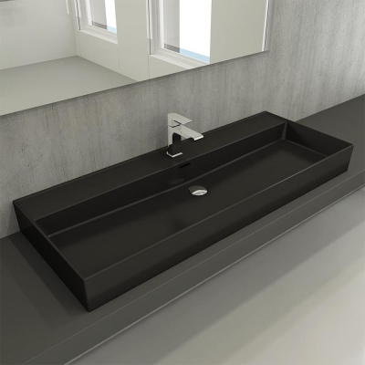 Bocchi Milano Etajerli Lavabo 120 cm Mat Siyah 1394-004-0126 - 2