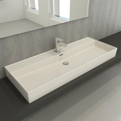 Bocchi Milano Etajerli Lavabo 120 cm Parlak Bisküvi 1394-014-0126 - 2