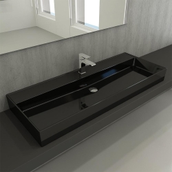 Bocchi Milano Etajerli Lavabo 120 cm Parlak Siyah 1394-005-0126 - 2