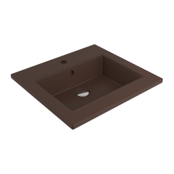 Bocchi Milano Etajerli Lavabo 50 cm Mat Kahve - BOCCHI
