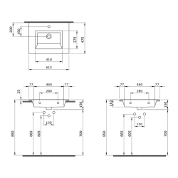 Bocchi Milano Etajerli Lavabo 60 cm Mat Antrasit 1161-020-0126 - 3