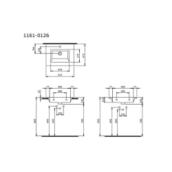 Bocchi Milano Etajerli Lavabo 60 cm Parlak Beyaz 1161-001-0126 - 1