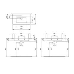 Bocchi Milano Etajerli Lavabo 80 cm Parlak Beyaz 1113-001-0126 