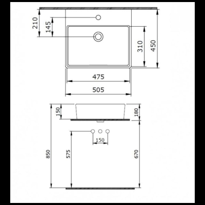 Bocchi Milano Lavabo 50 cm Mat Yasemin 1216-007-0126 - 2