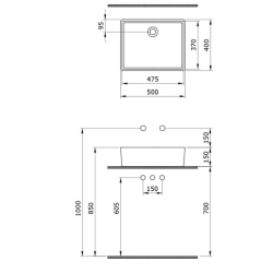 Bocchi Milano Lavabo Çanak 50 cm Mat Sarı 1215-026-0125 - 3