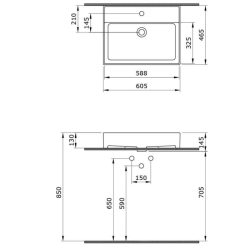 Bocchi Milano Lavabo Tezgah Üstü 60 cm Mat Somon 1376-032-0126 - 3